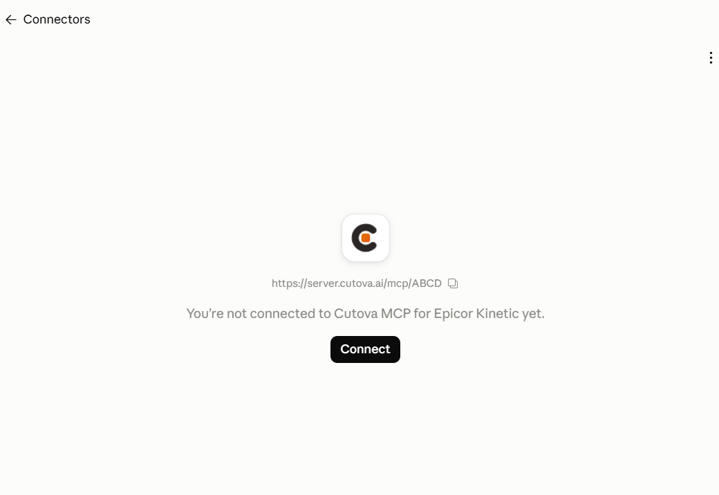 New Cutova connector with its Connect button
